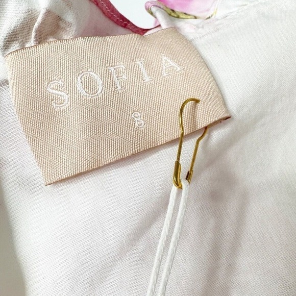 NWT Sofia the Label Dolce Dress Cotton Pink Rose Floral Womens AU 8 US 2-4 - Picture 5 of 8